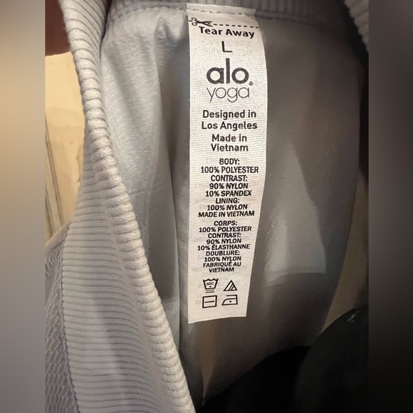 Light grey Alo taffeta bomber. - Picture 4 of 8